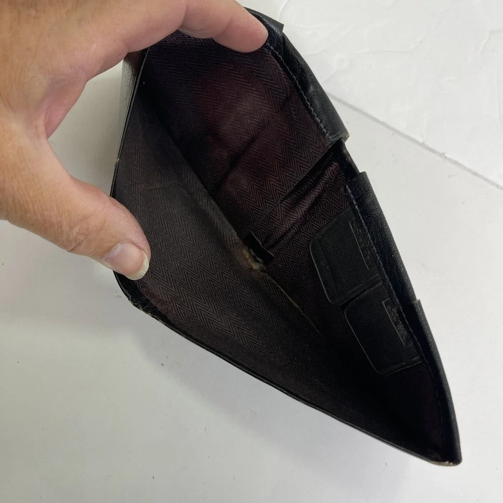 Vintage Mens Wallet Amity Consul Cowhide‎ Black Bifold Broken-In Used condition